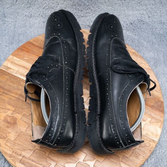 Walk London James Chunky Brogue Lace-Up Derby in Black Pebble Leather Men's 10 - Picture 5 of 8